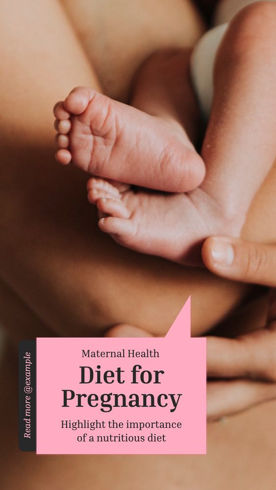 Pregnancy diet social story template, editable Instagram design