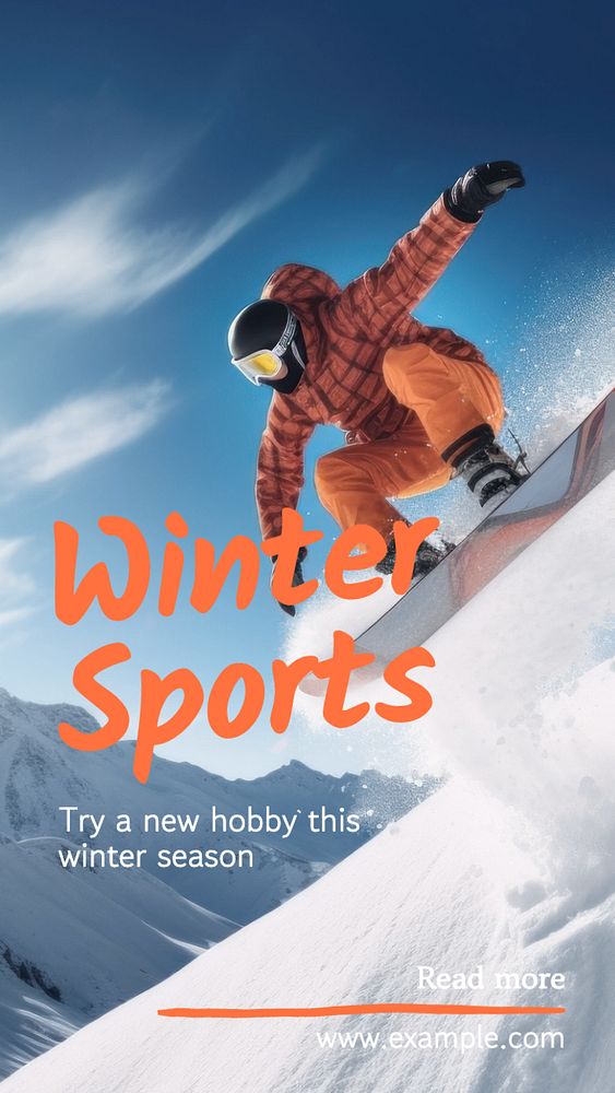 Winter sports Instagram story template, editable text