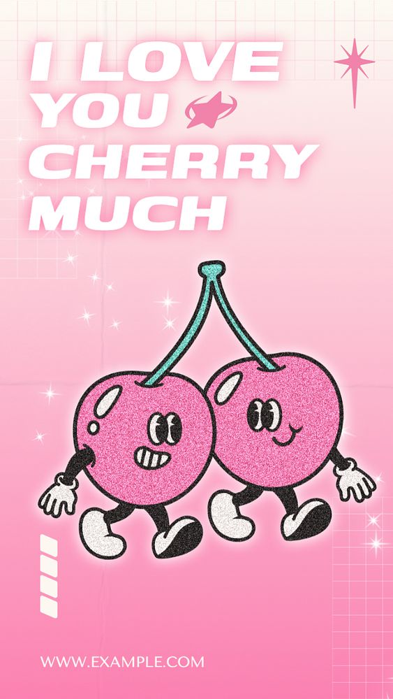 Cherry quote Instagram story template, editable text