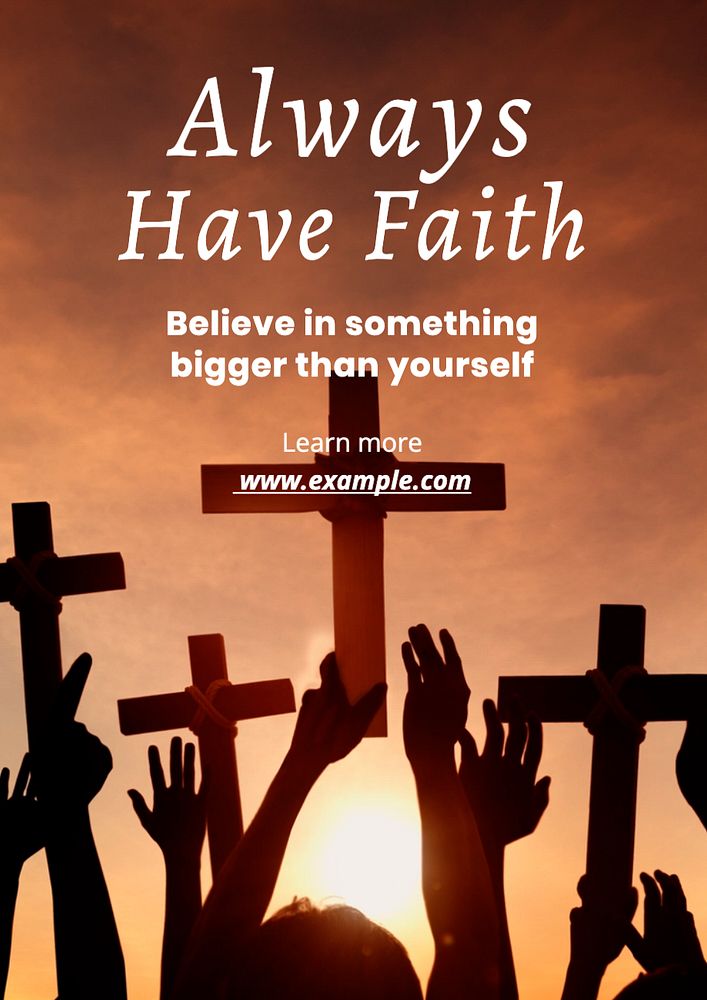 Faith poster template, editable text and design