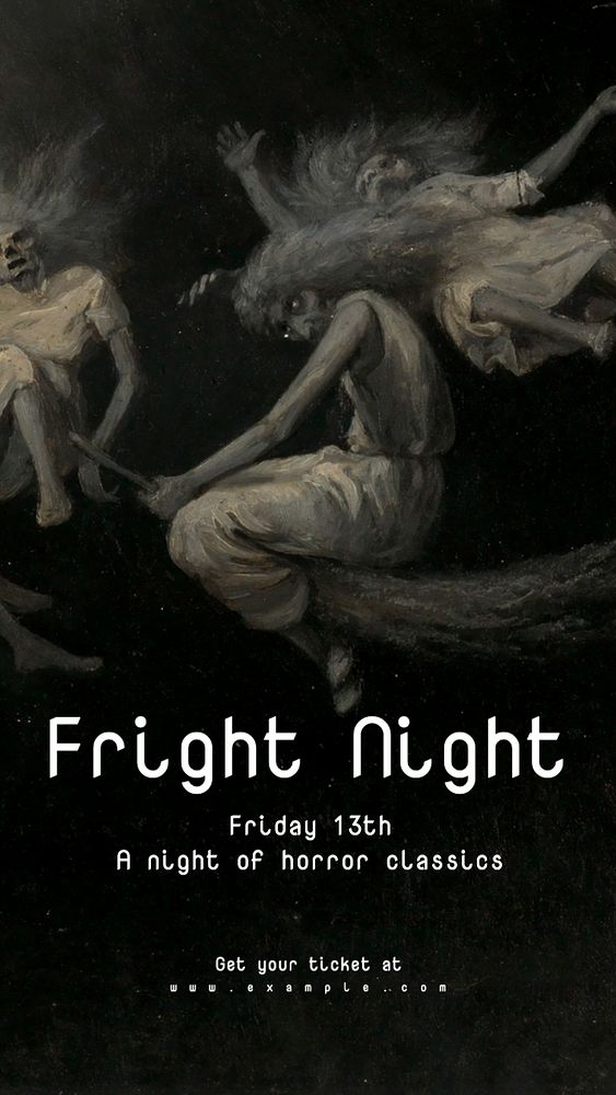 Fright night Instagram story template, editable text