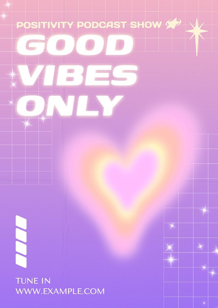 Good vibes only poster template, editable text and design