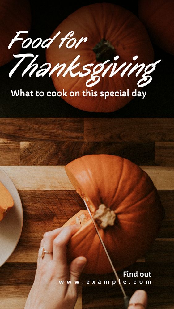 Thanksgiving food Instagram story template, editable text