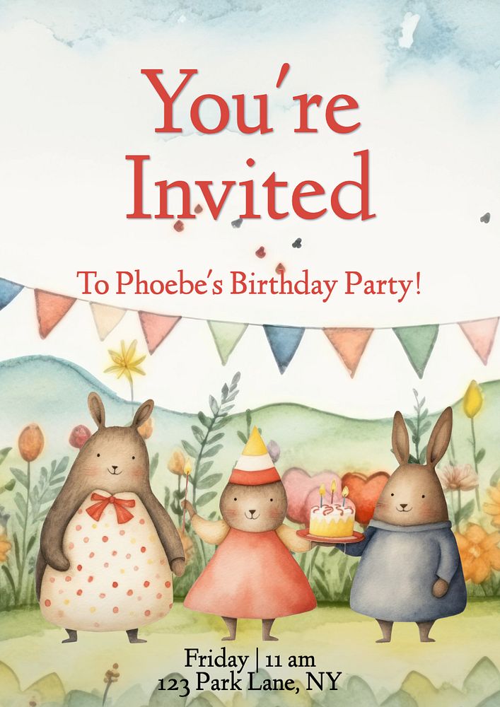 You're invited poster template, editable text and design