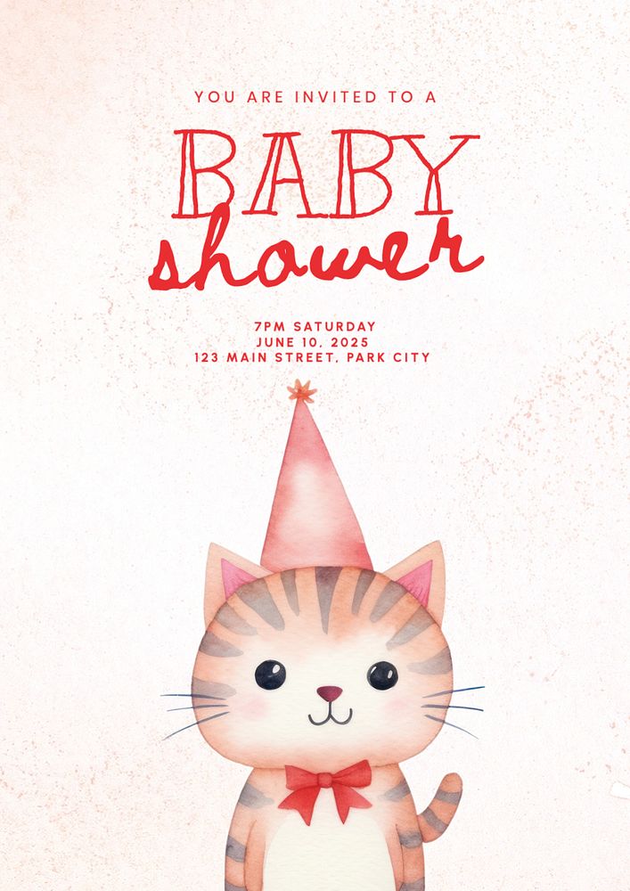 Baby shower poster template, editable text and design