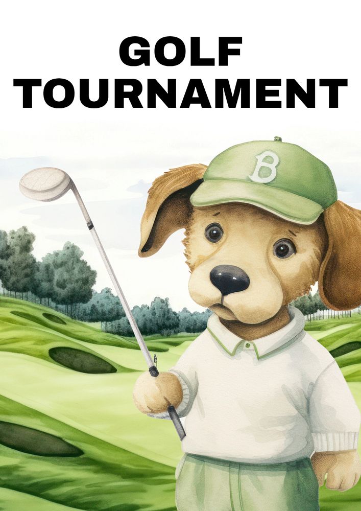 Golf tournament poster template, editable text and design