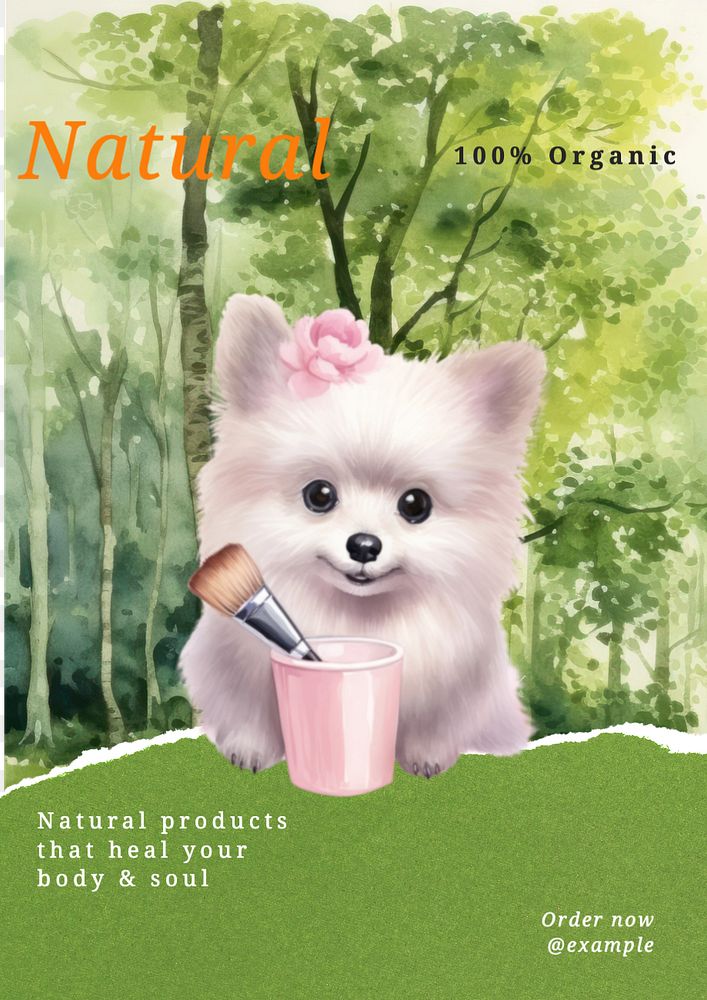 Natural products poster template, editable text and design