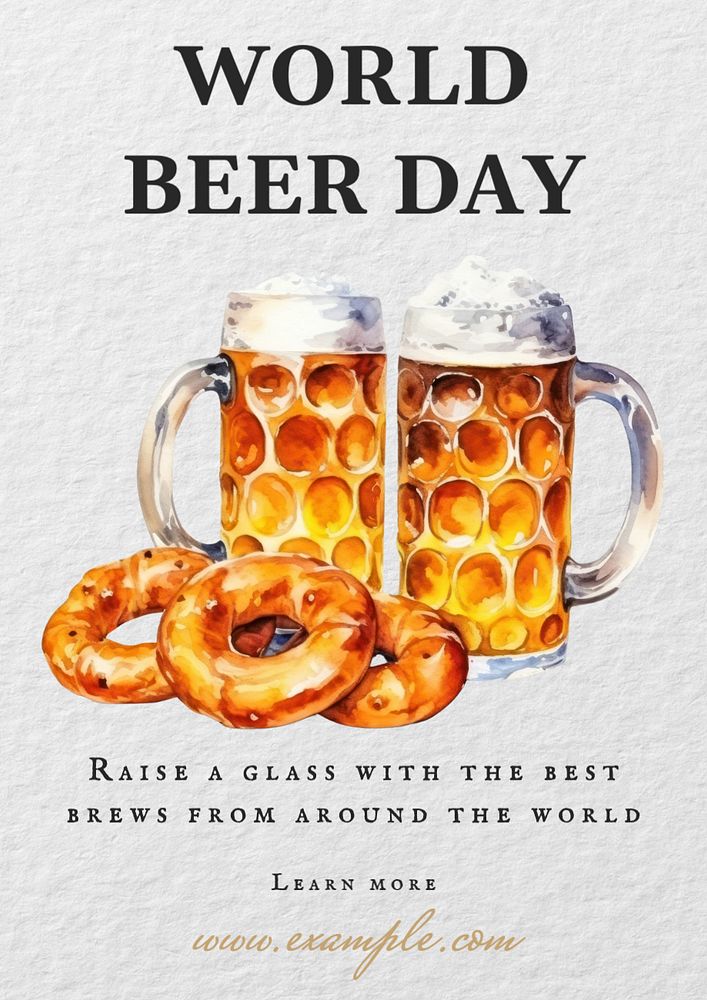 World beer day poster template, editable text and design