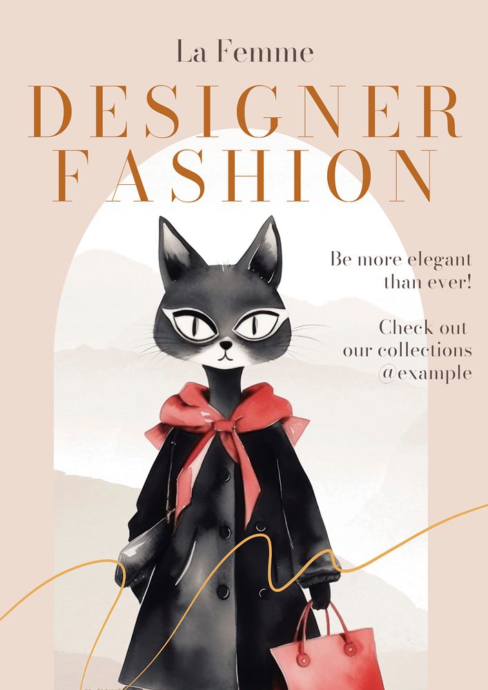 Designer fashion poster template, editable text and design