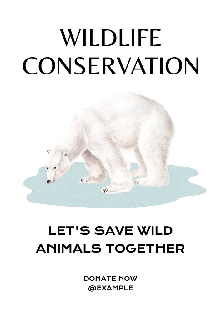 Wildlife conservation poster template