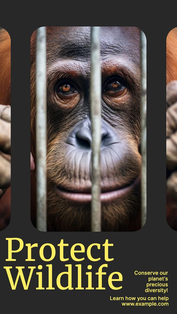 Protect wildlife social story template, editable Instagram design