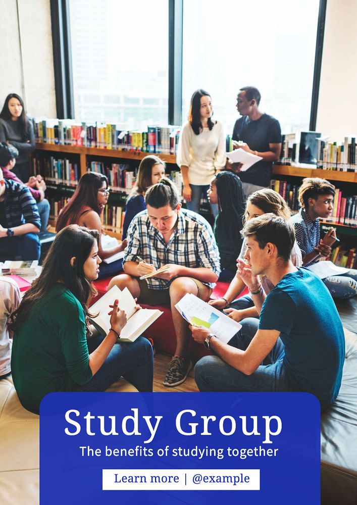 Study group poster template, editable text and design