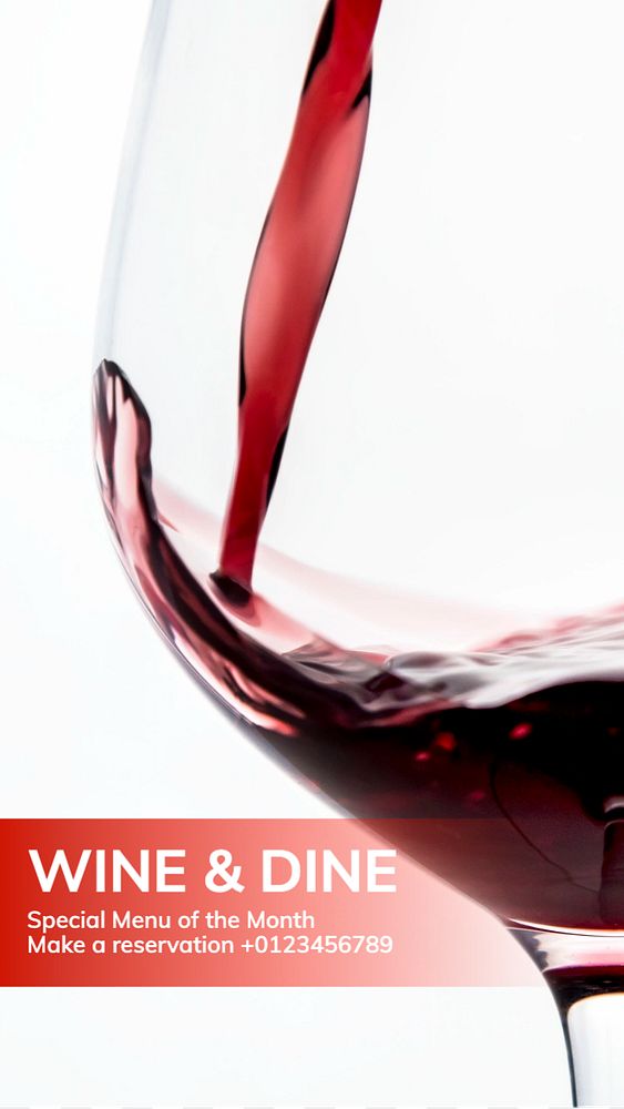 Wine & dine Facebook story template, editable design