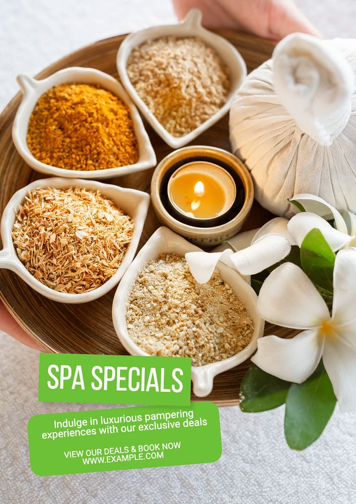 Spa deals poster template, editable text and design