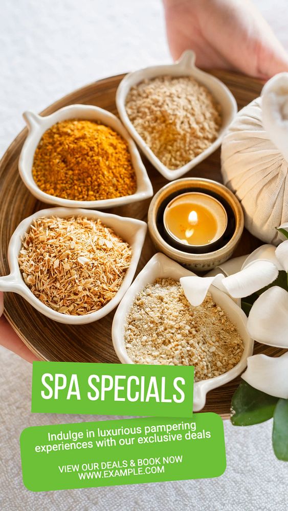 Spa deals Facebook story template, editable design