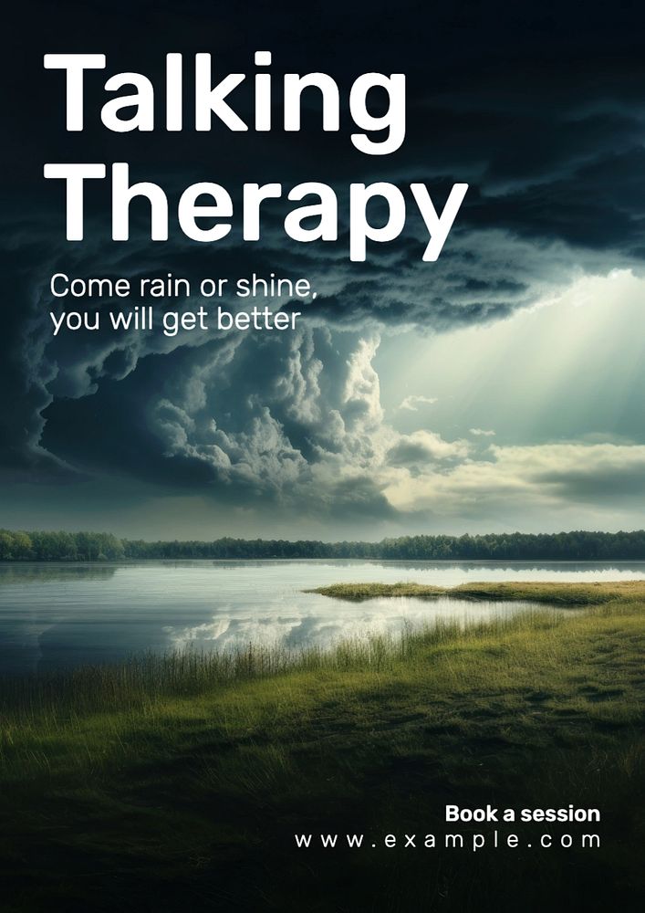 Talking therapy poster template, editable text and design