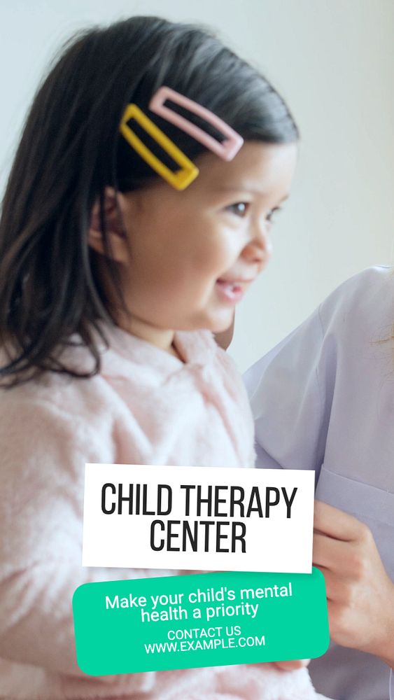 Child therapy center Facebook story template, editable design