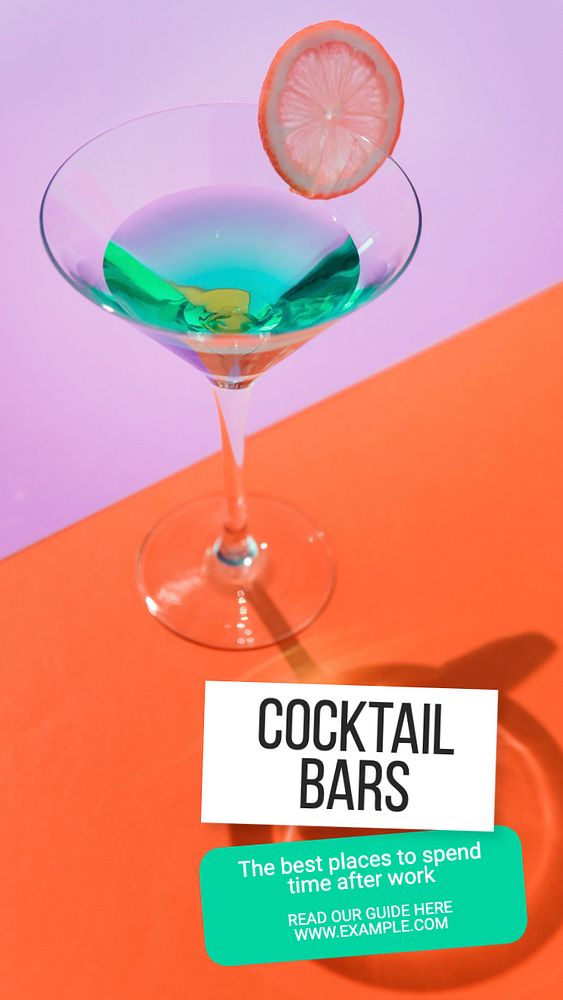 Cocktail bar Facebook story template, editable design