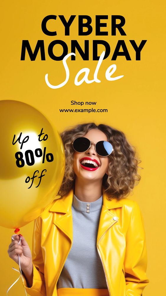 Cyber Monday sale Instagram post template, editable text