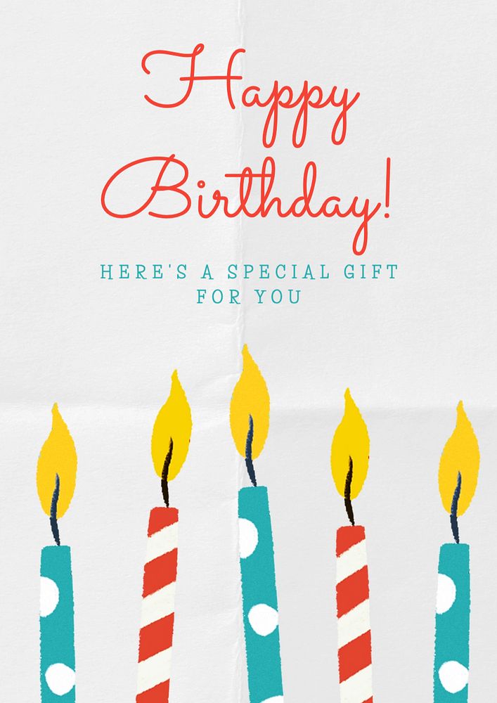 Happy birthday poster template, editable text and design