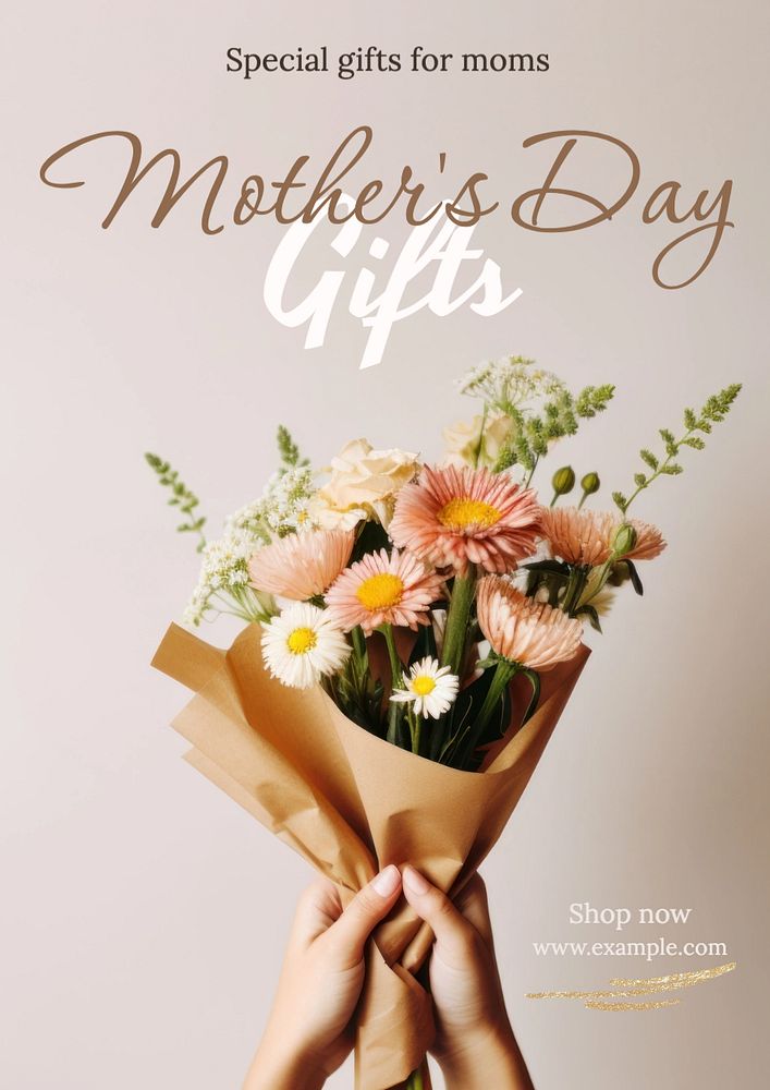 Mother's day gifts poster template, editable text and design