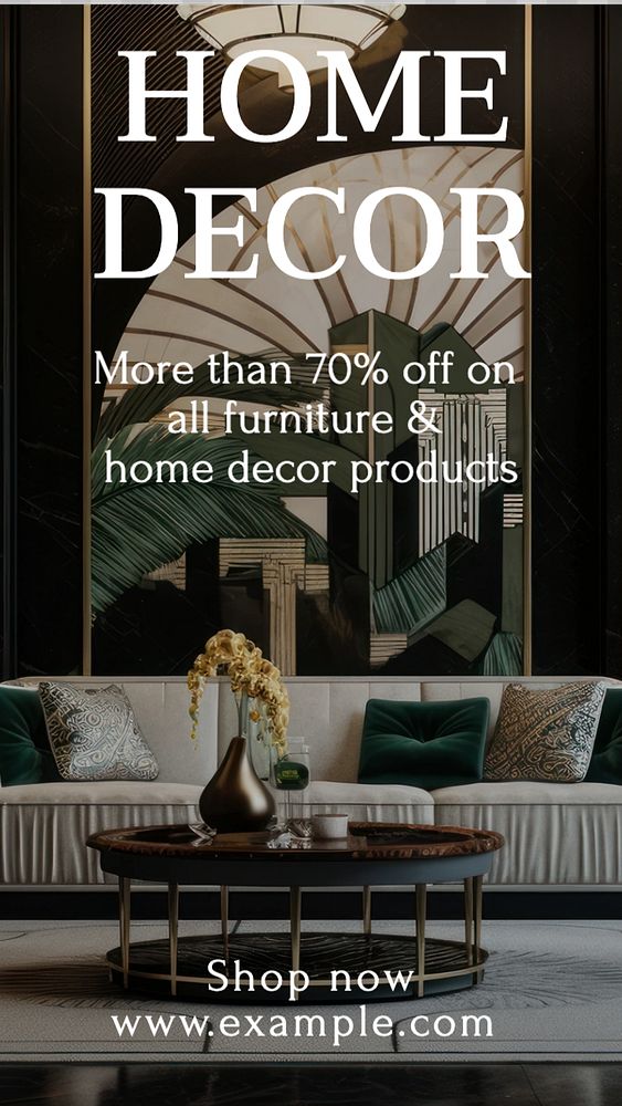 Home decor Instagram story template, editable text