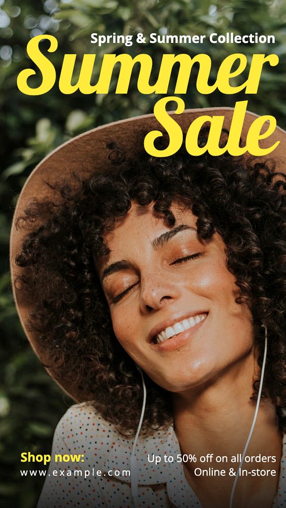 Summer sale Instagram story template, editable text