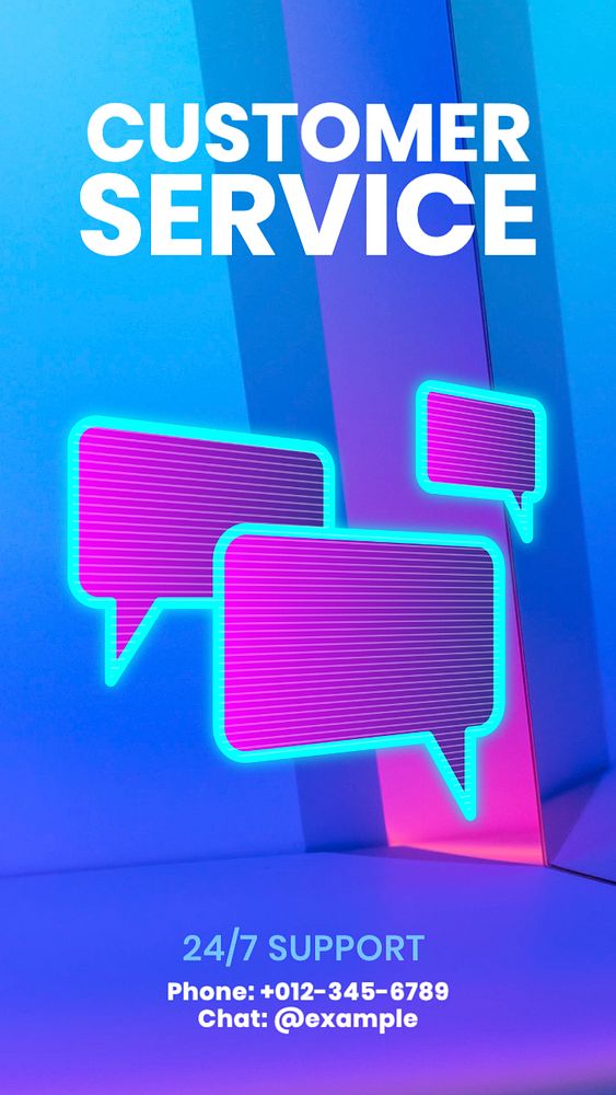 Customer service social story template, editable Instagram design