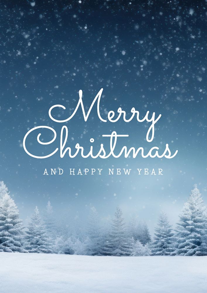 Merry Christmas poster template, editable text and design