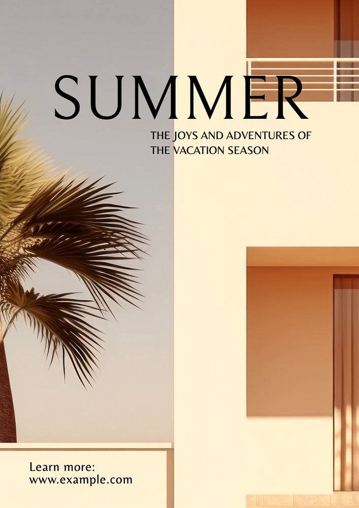 Summer poster template, editable text and design