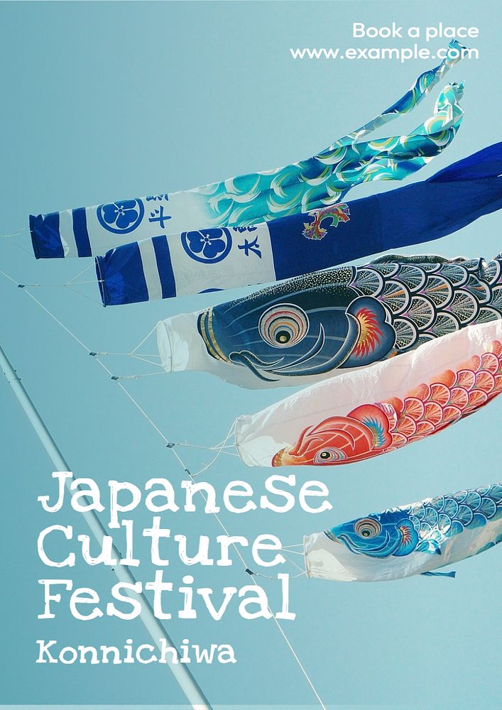 Japanese culture festival poster template, editable text and design