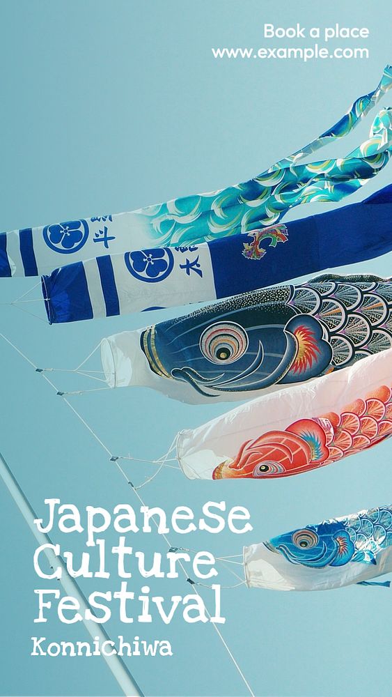 Japanese culture festival Instagram story template, editable text