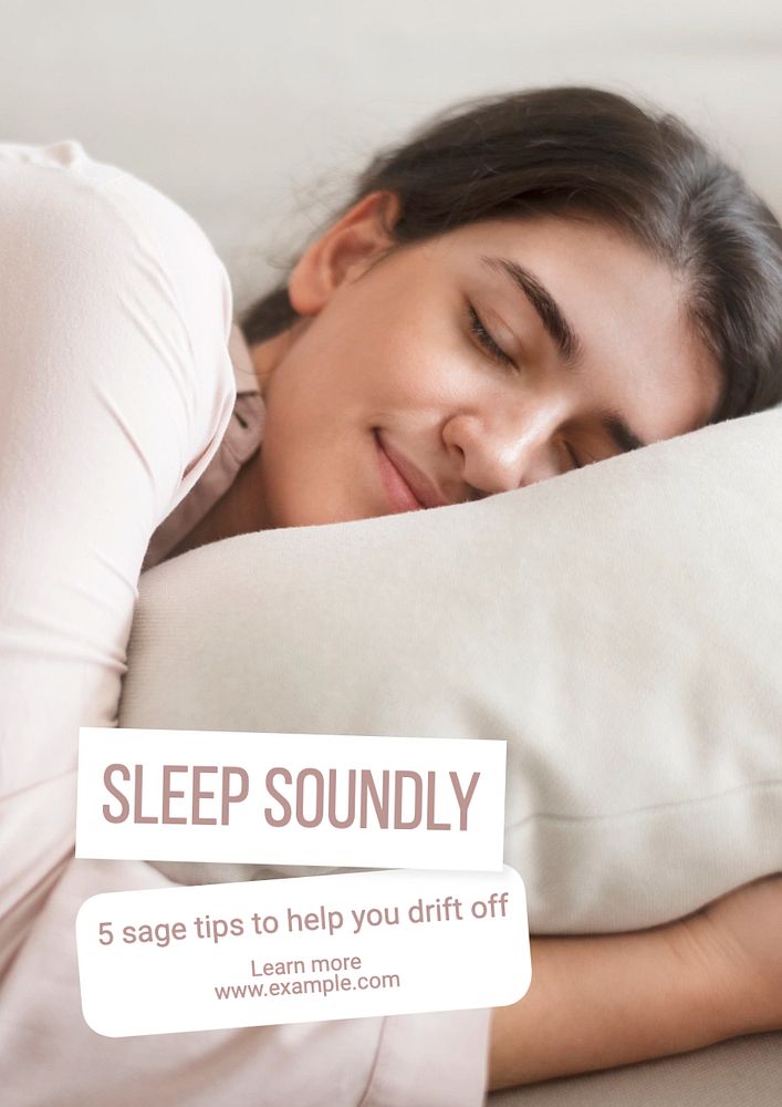 Sleep tips poster template, editable text and design