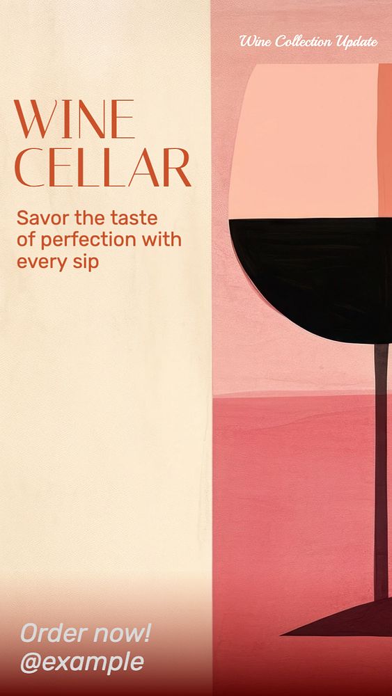 Wine cellar Instagram story template, editable text