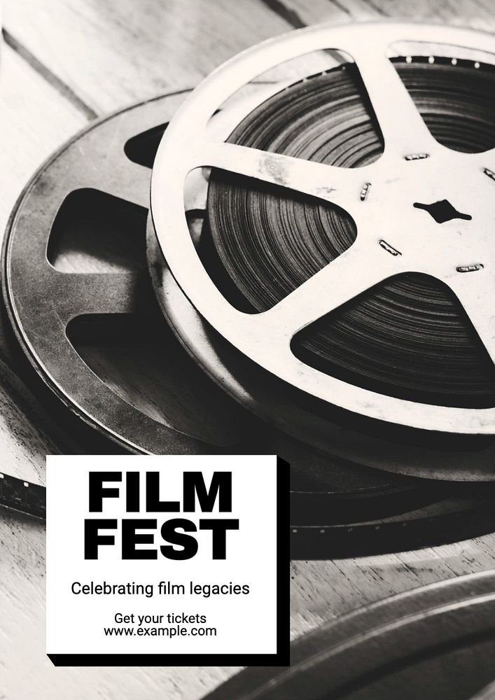 Film fest poster template, editable text and design