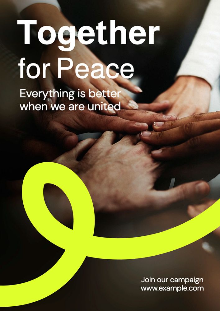 Together & peace poster template, editable text and design