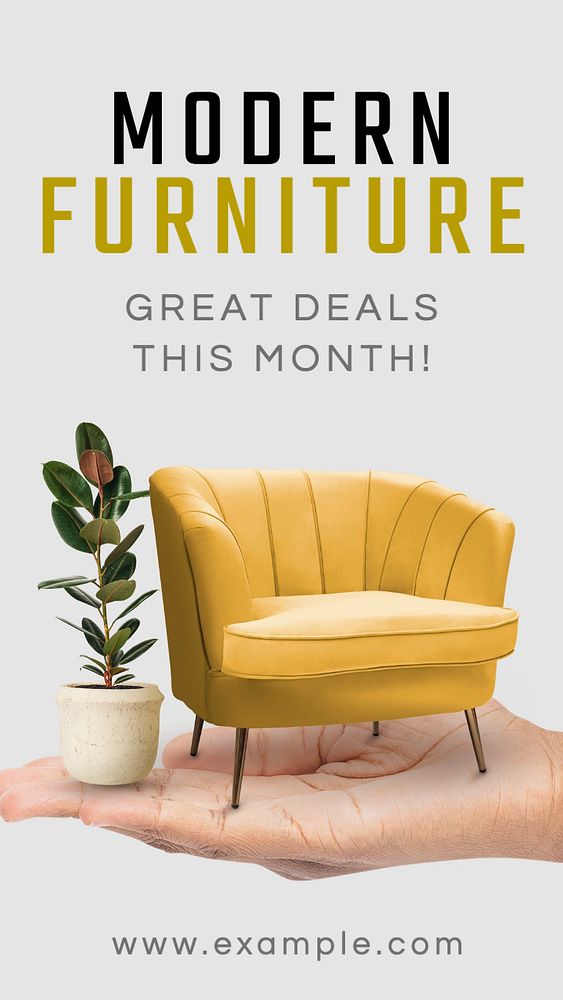 Modern furniture Instagram post template, editable text