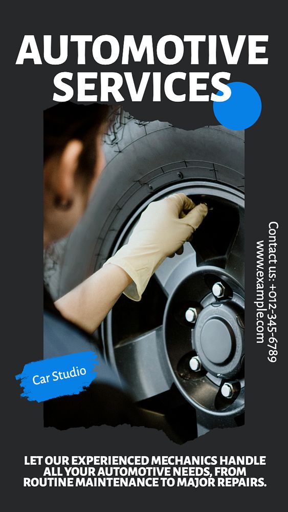 Auto services social story template, editable Instagram design