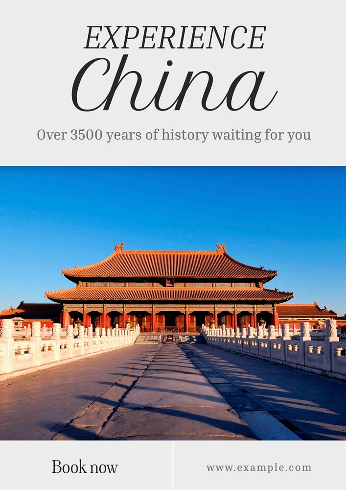 China travel poster template, editable text and design