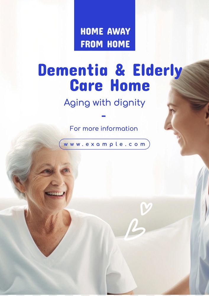 Elderly care poster template, editable text and design