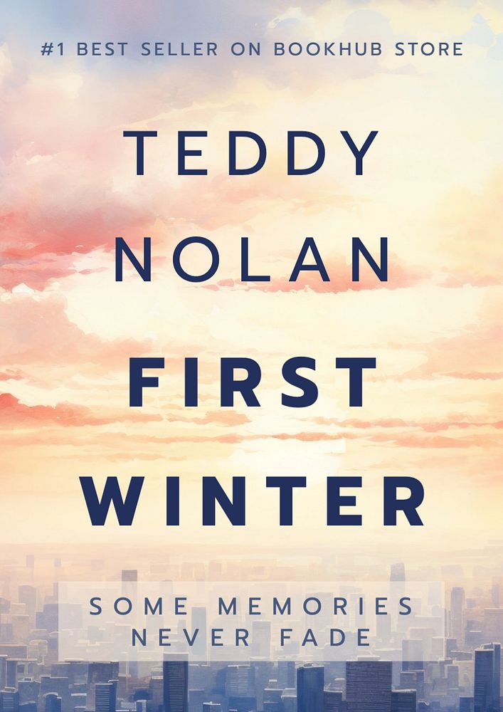 First winter book cover template, editable design