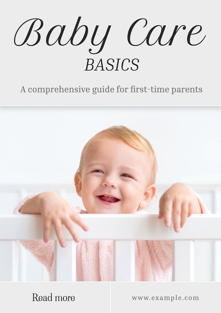 Baby care poster template, editable text and design