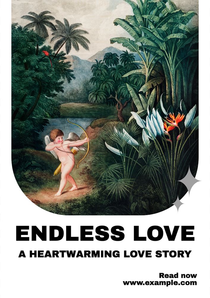 Endless love poster template, editable text and design