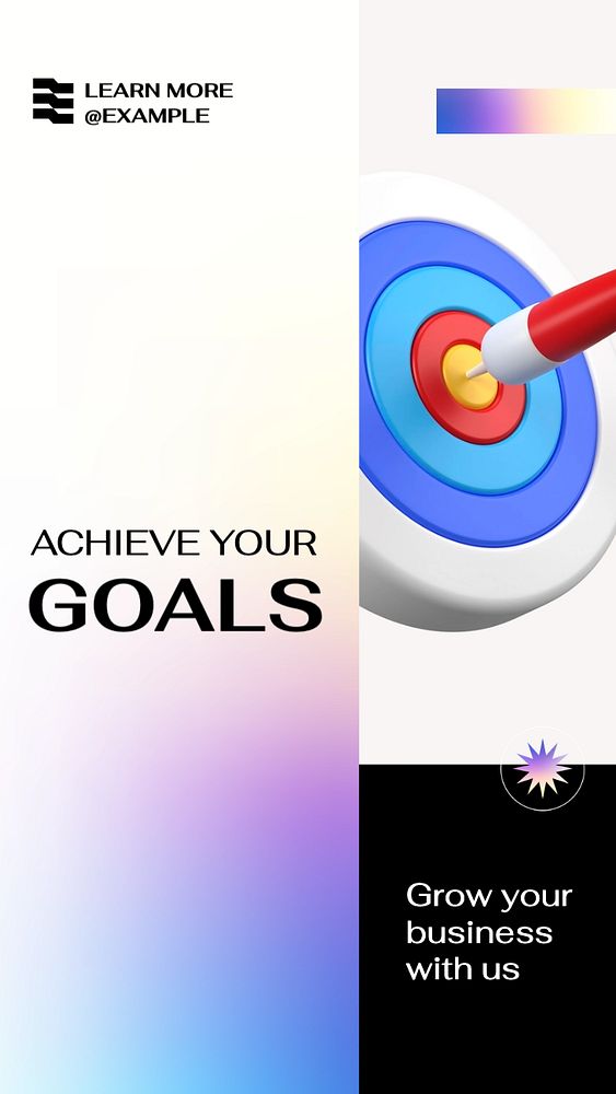 Achieve business goals social story template, editable Instagram design