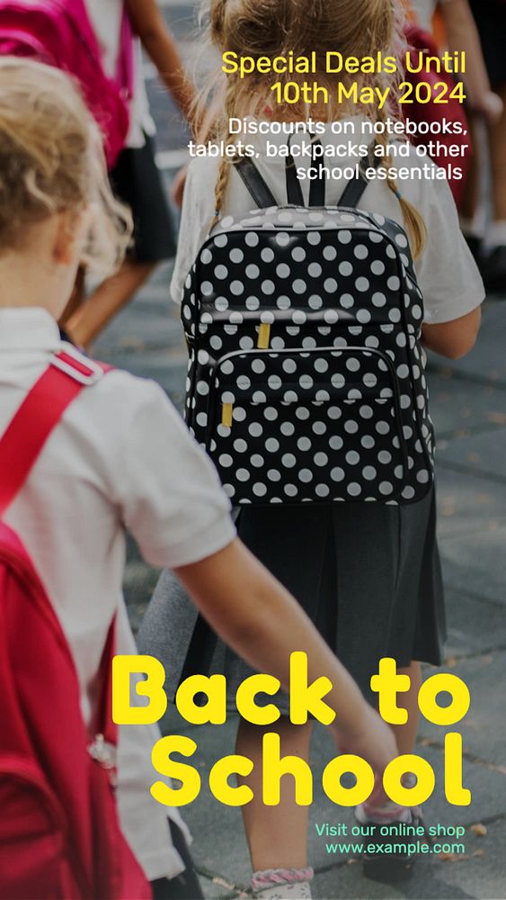 Back to school sale Instagram post template, editable text