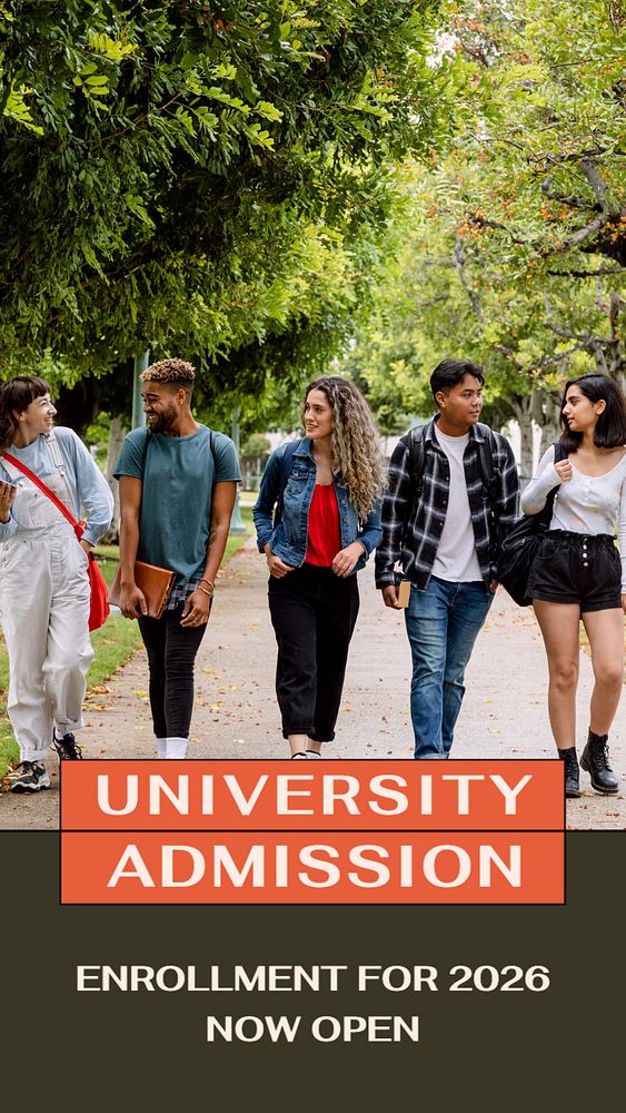 University admission social story template, editable Instagram design