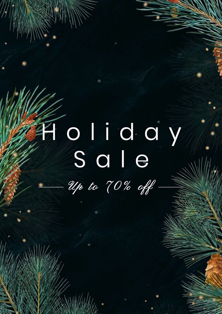 Holiday sale poster template, editable text and design