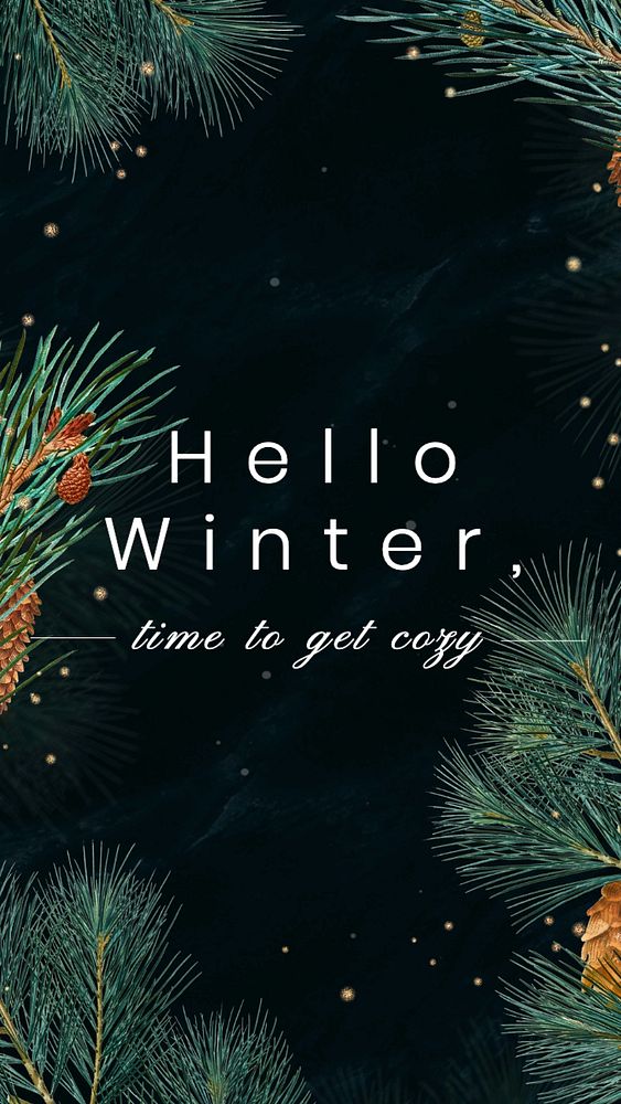 Hello winter Instagram story template, editable text