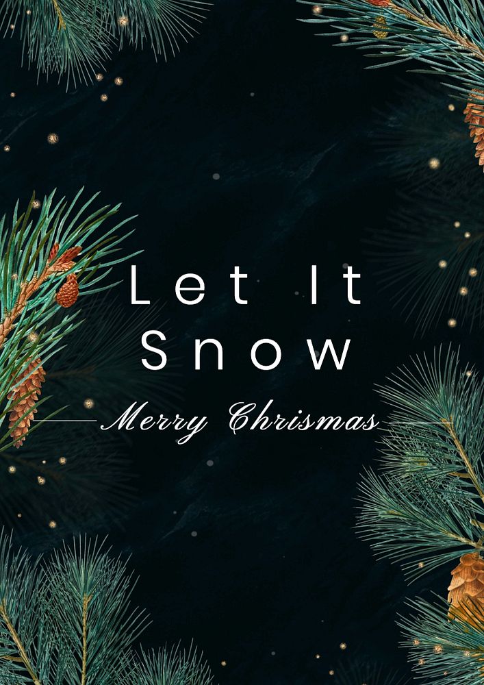 Let it snow poster template, editable text and design