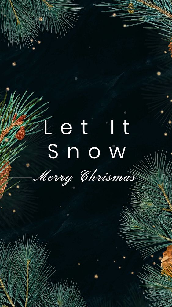 Let it snow Instagram story template, editable text